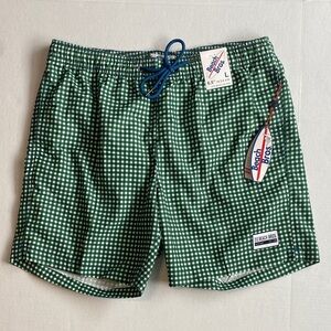 Beach Bros. Green Checkered Men's Swim Shorts